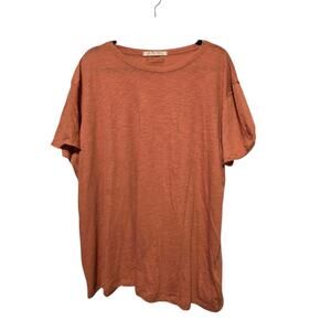 Free People We The Free Clarity Ringer Tee Womens M Terracotta Lightweight Comfy